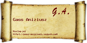 Gass Aniziusz névjegykártya